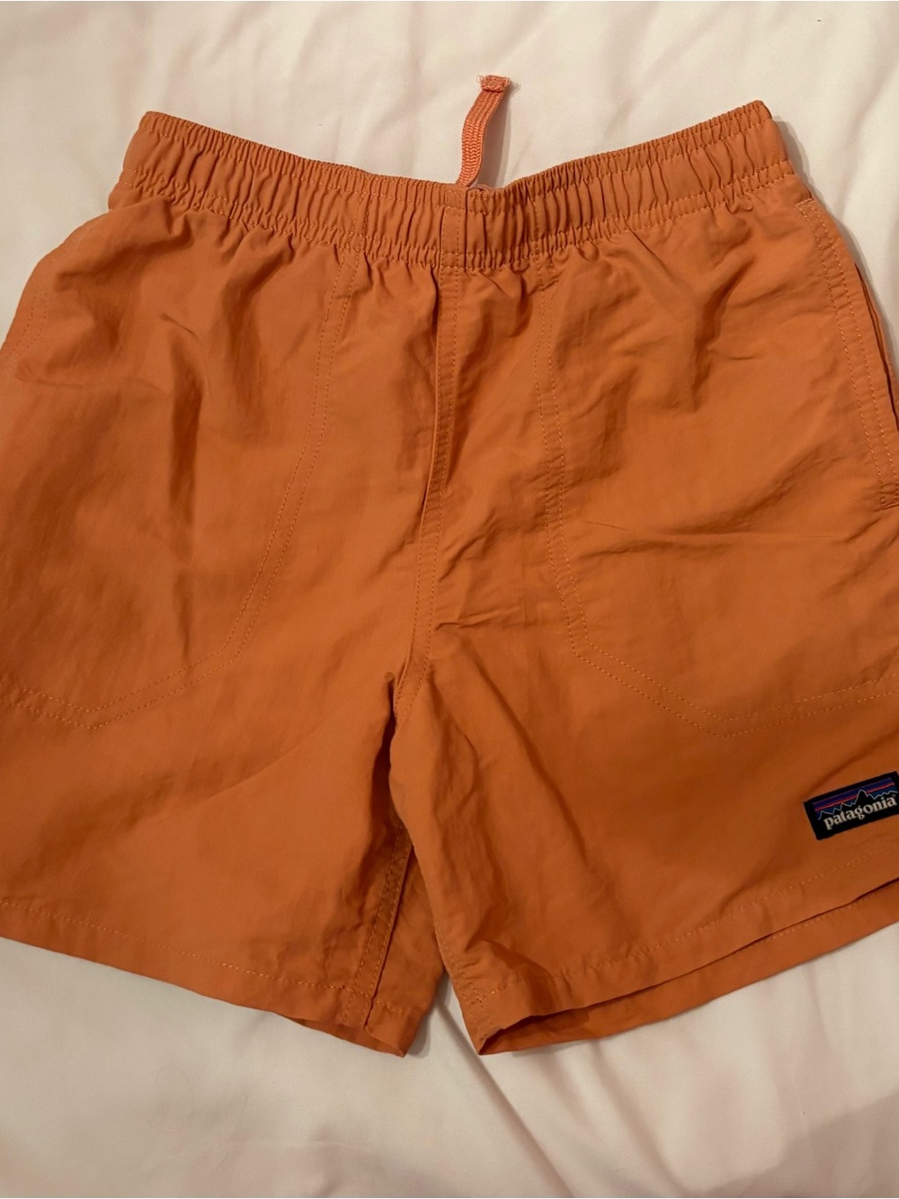 Patagonia Orange/peachy Short-Length Swim Shorts boys medium